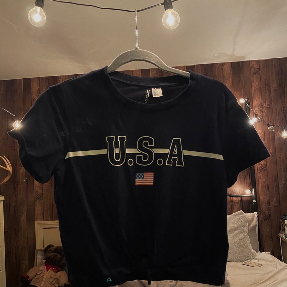 USA H&M Crop Top Navy Blue